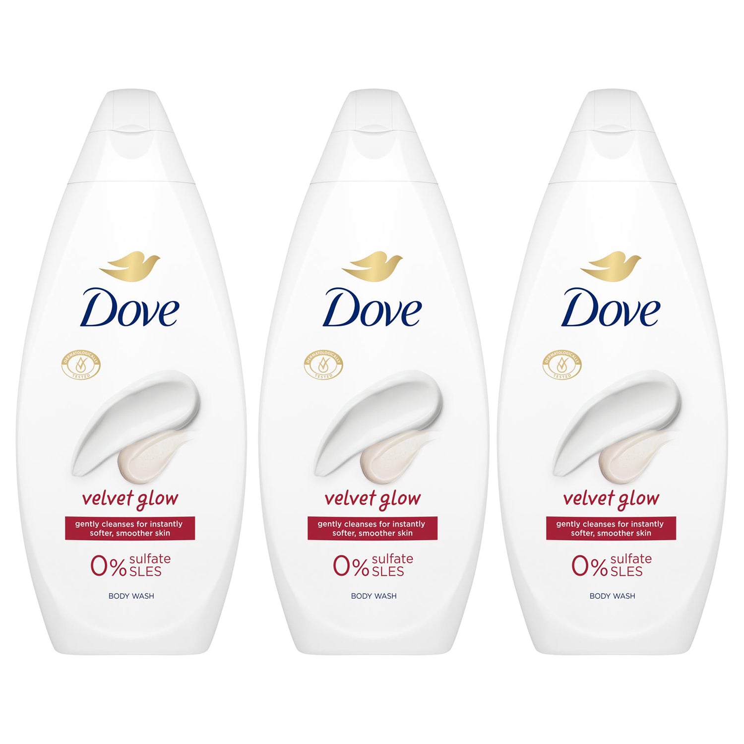 Velvet Glow Body Wash 0% Sulfate Sles For Softer & Smoother Skin, 3x225ml