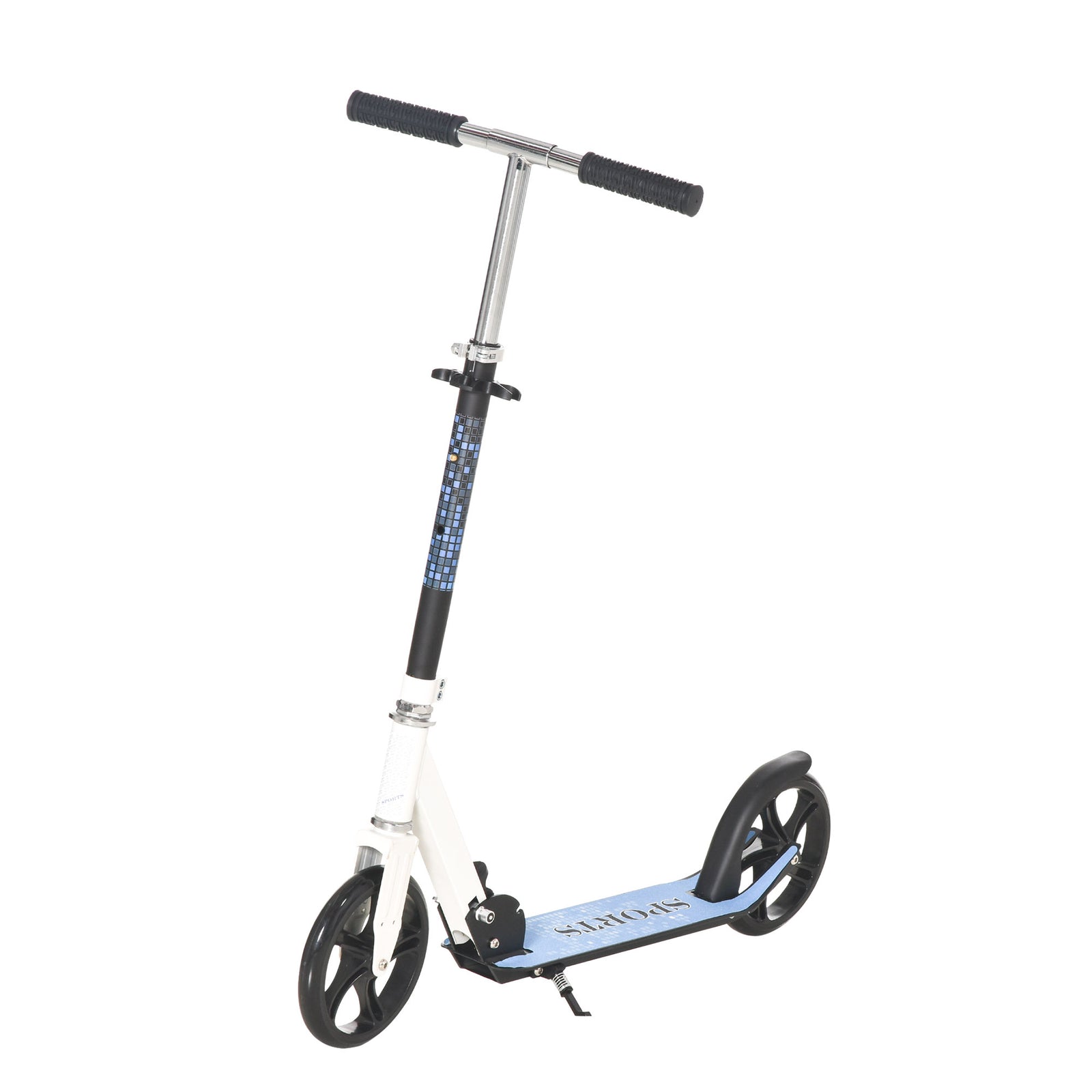 Kick Scooter Commuter Adjustable Height Wheels Foldable Aluminium White