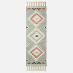 Tenali Blue Kilim Wool Rug | 200cm | Blue