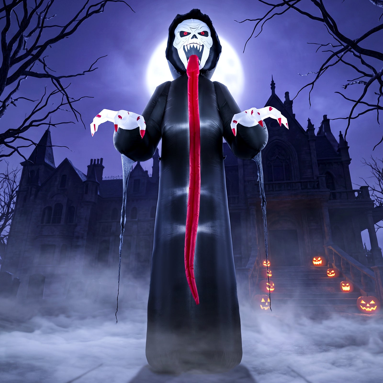 Outsunny 10 Ft Halloween Inflatable Skeleton With Built-in Led Lights
