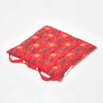 Christmas Seat Pad With Straps 100% Cotton 40 x 40cm | 40cm x 40cm | Red