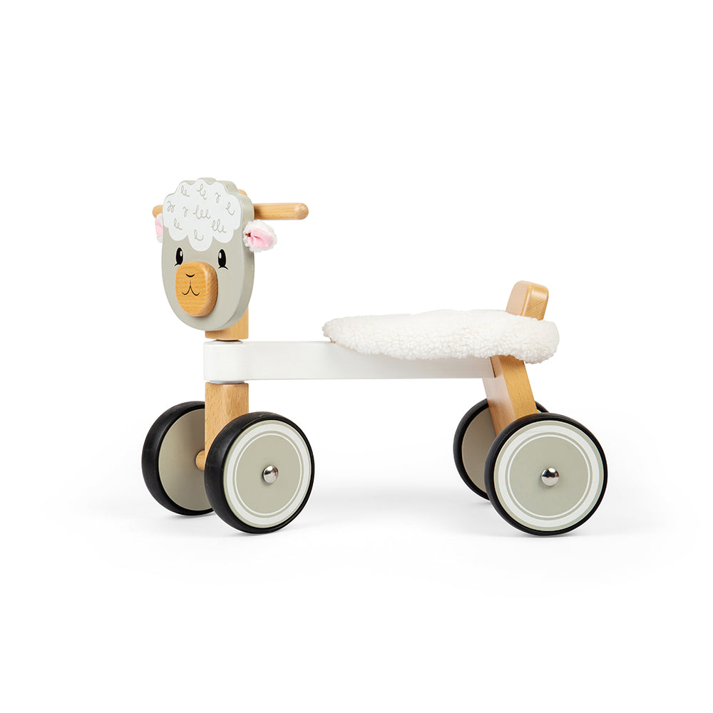 Wooden Ride On Sheep, Sturdy Handlebars And Fluffy Seat