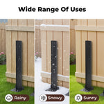 Fence Post Repair Stakes Kit Powder-coated Metal Garden Fence Support | Black