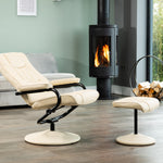 Gibson Swivel Recliner And Footstool | Cream