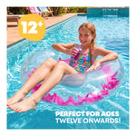 Transparent Inflatable Swim Ring With Faux Feathers | One Size | Pink