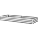 Galvanised Metal Raised Garden Bed Planter Box Silver