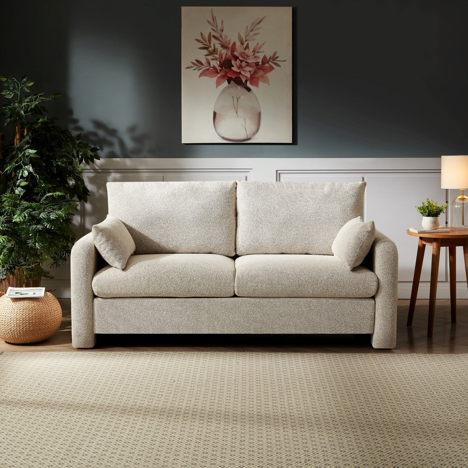 Shorewood 2 Seat Fabric Sofa | Light Beige