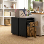 60cm Storage Cabinet With Drawers And Open Shelf,brown | One Size | Brown