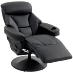 Upholstered Reclining Armchair With Adjustable Backrest | Black