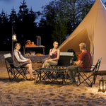 4 Piece Foldable Camping Table And Chairs Set, Grey | Grey