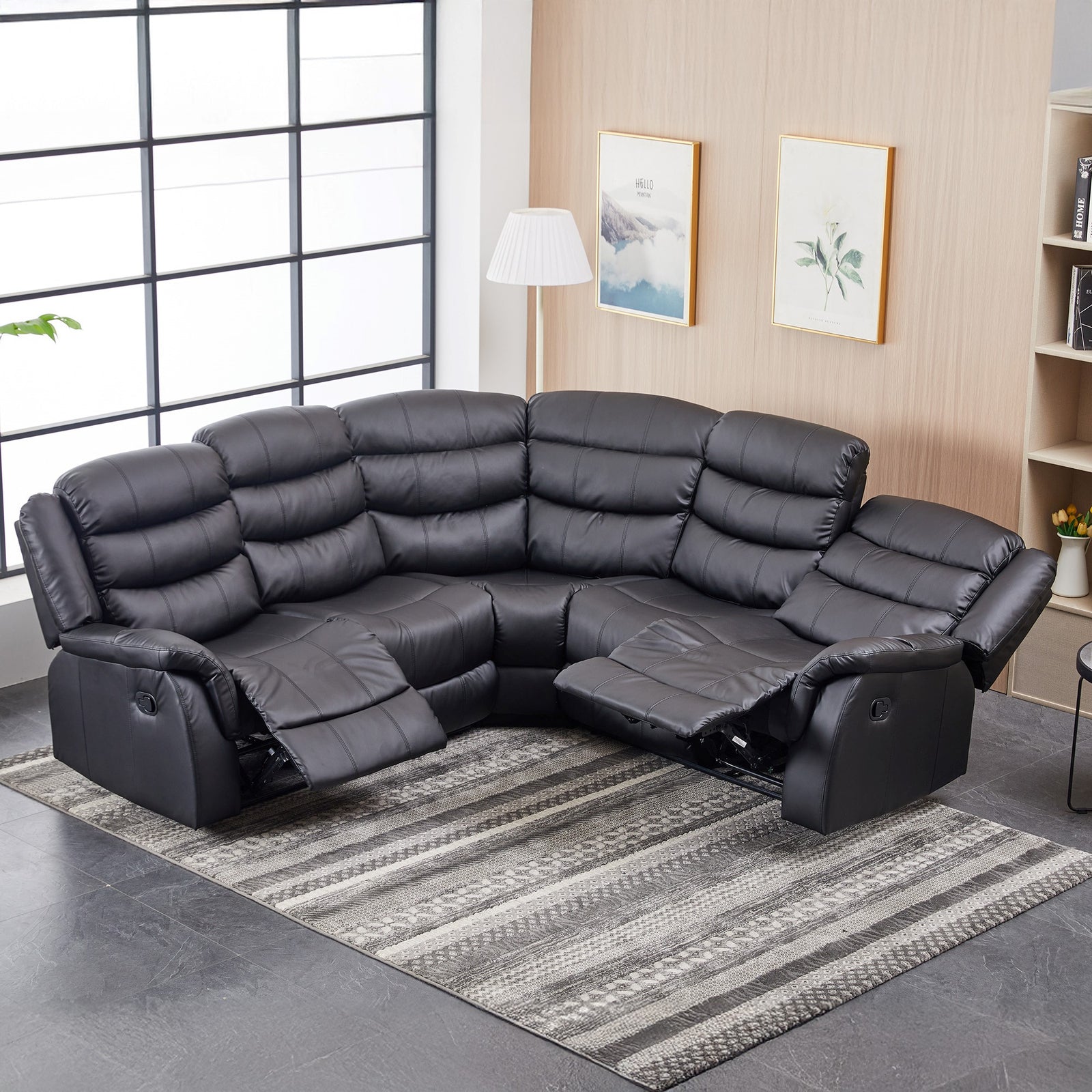 Astoria Reclining Corner Sofa | Corner | Black