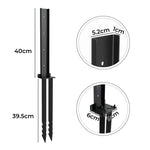 Fence Post Repair Stakes Kit Powder-coated Metal Garden Fence Support | Black