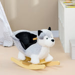 Husky-shaped Baby Rocking Horse With Seatbelt, For Ages 18-36 Months