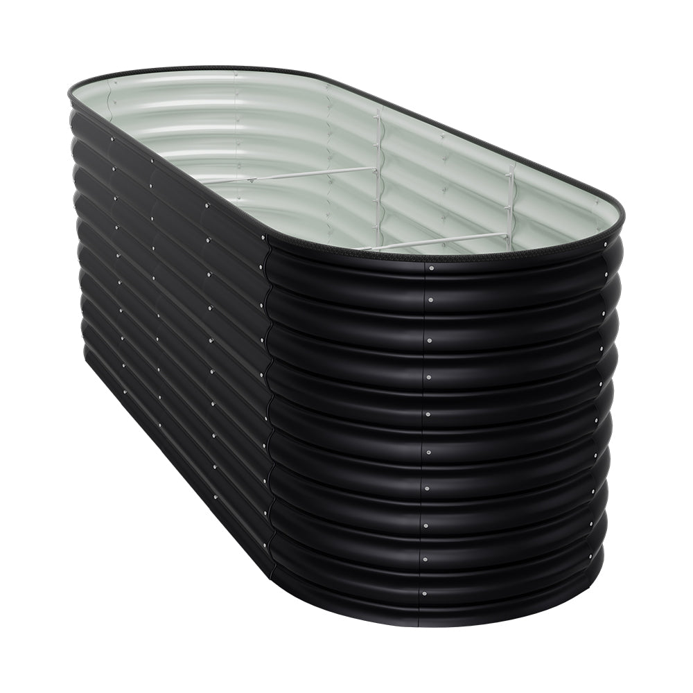 Raised Garden Boxes Oval-shaped Galvanized Steel Raised Garden Bed | Medium | Anthracite