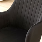 Elegant Miami Dining Table Set With 4 Velvet Charlotte Chairs | Black