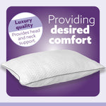 Premium Orthopaedic Shredded Memory Foam Bed Pillow 70x45cm, Neck Back & Side Support, Bamboo Washable Cover | Set of 1 | White