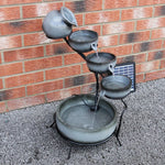 4 Tier Spilling Bowls Water Feature | Grey