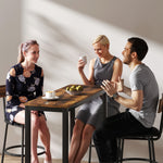 Bar Table Coffee Table With Adjustable Footpads For Breakfast Dining | Rustic Brown