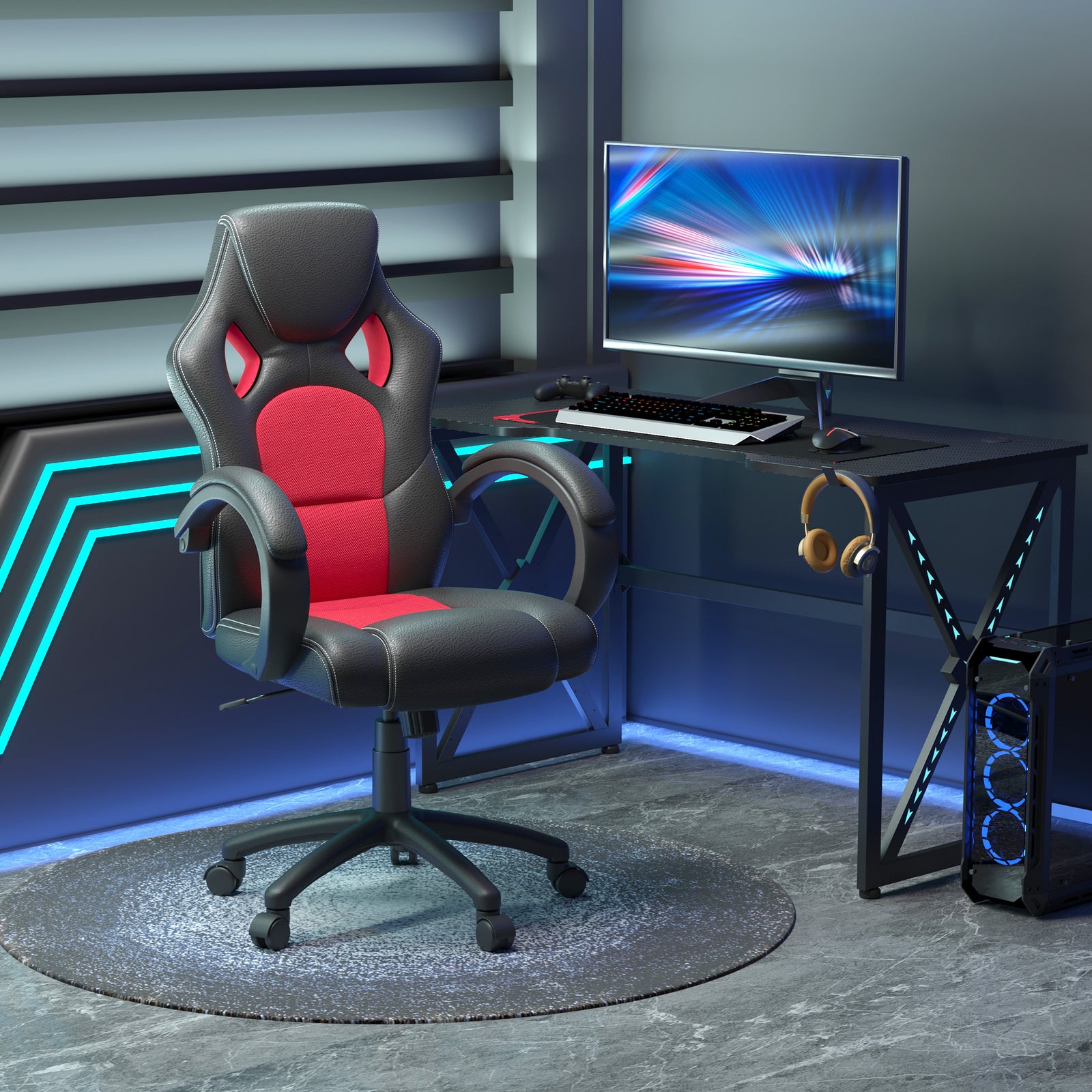 Racing Gaming Office Chair Pu Leather | Red