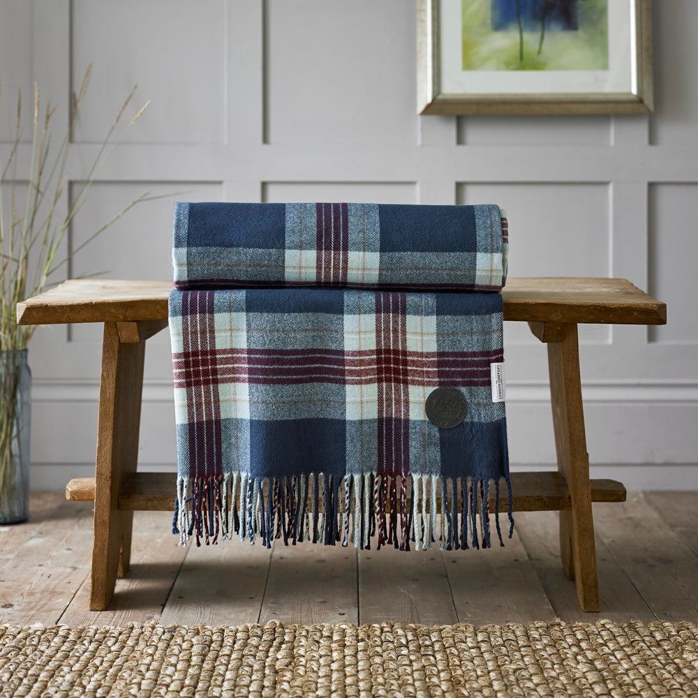 Ainsley Tartan Faux Cashmere Large Throw | Multi Colour