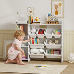 Toy Storage Unit With 8 Removable Bins, Storage Shelves, Cabinet | White