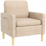 Modern Armchair Upholstered Accent Chair Home Office | Single | Beige