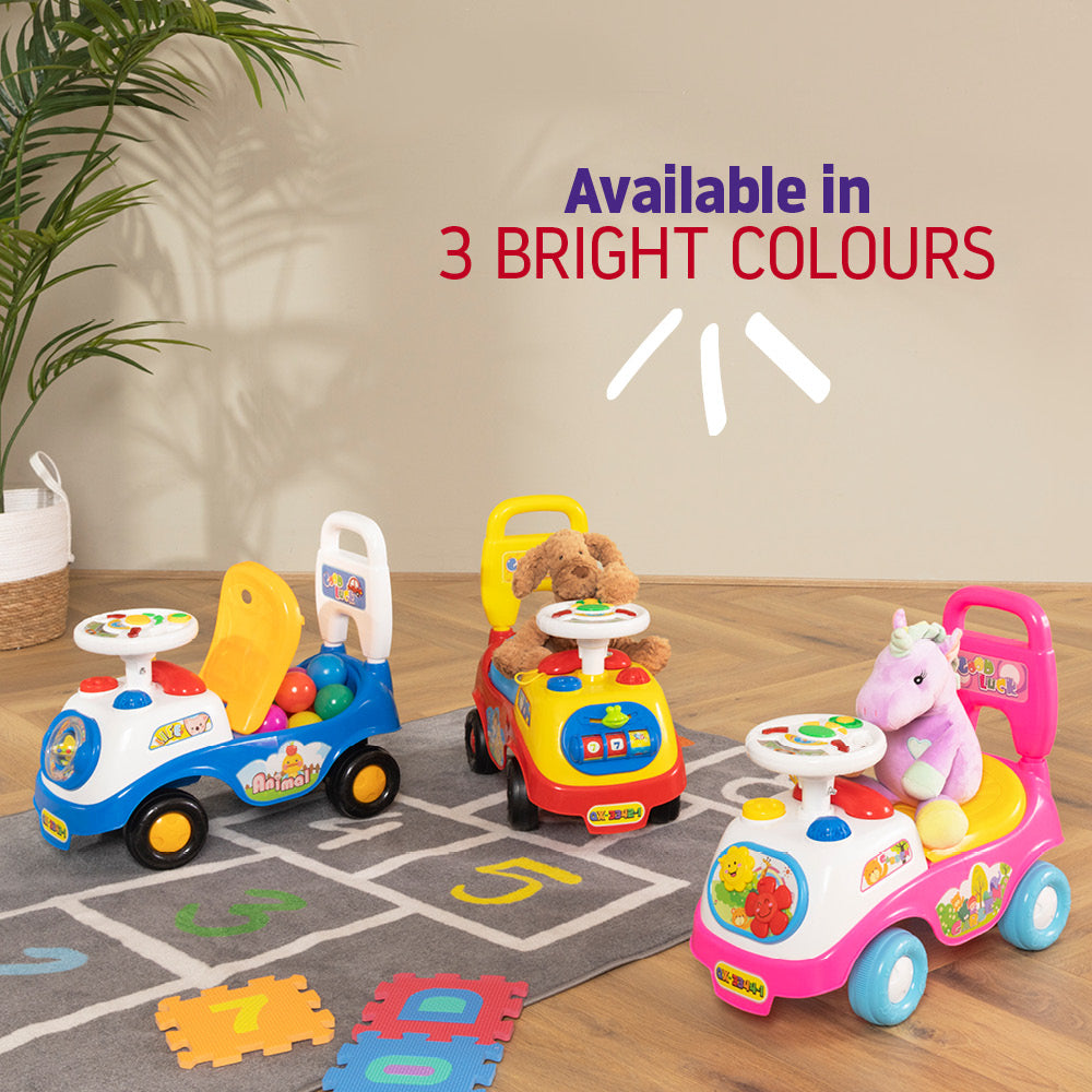 Hillington My First Ride On Toddler Buggy Car Walker Toy With Steering Wheel