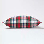 Tartan Check Cotton Cushion Cover | 60cm x 60cm | Red & White