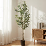 HOMCOM Decorative Artificial Plant, Silk Olive Tree