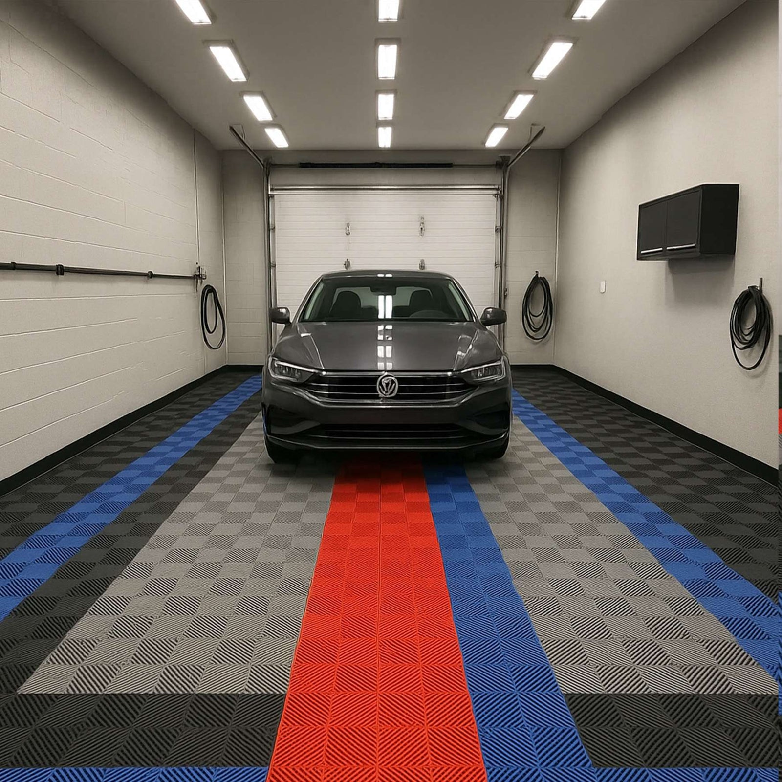 Heavy Duty Vented Garage Interlocking Floor Tiles | Black