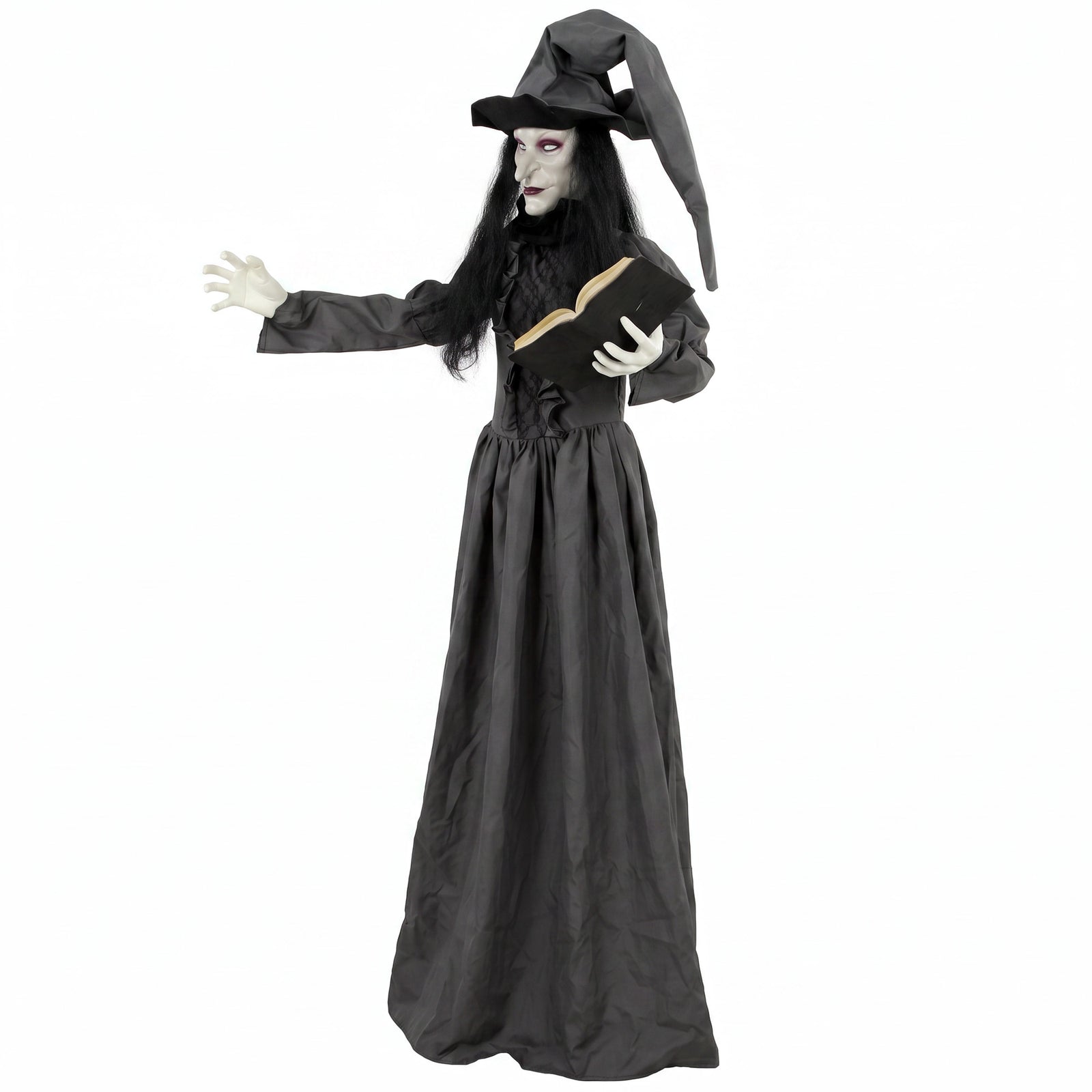 HOMCOM 180cm Life Size Animated Witch Halloween Decoration Outdoor Indoor