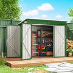 Outdoor Storage Shed, 7.5 X 4.3ft Metal Garden Shed | Green