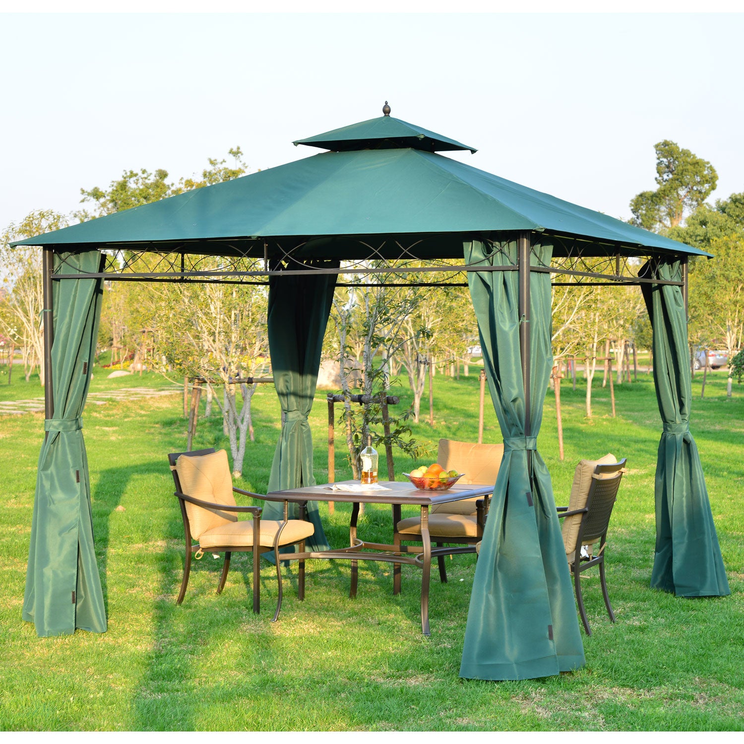3 X 3m Metal Garden Gazebo Marquee Party Tent Sidewalls