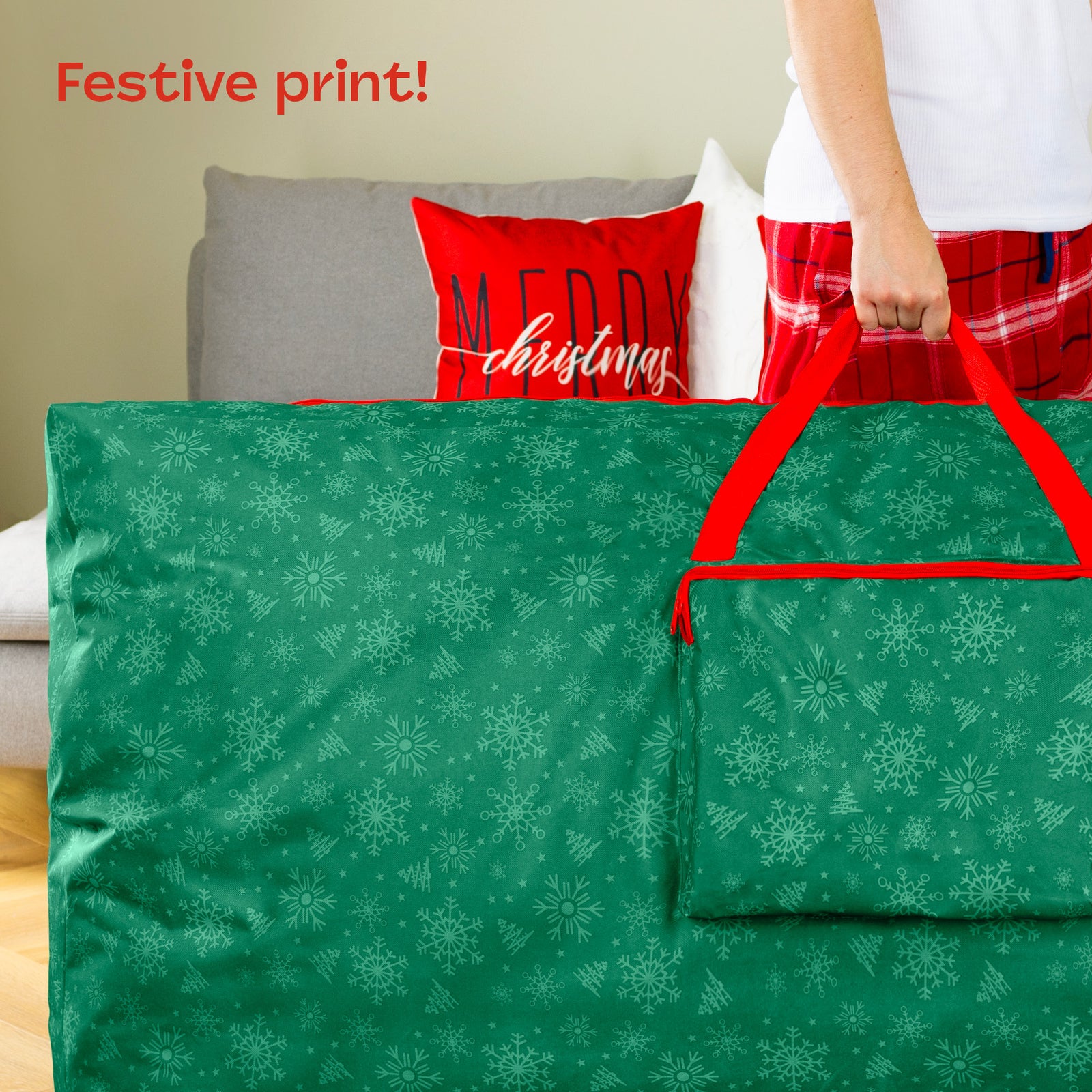 Heavy Duty Christmas Tree Storage Bag Fits Trees Up To 9ft W/ Zip Closure
