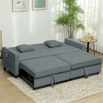 Reversible L-shaped Sectional Sofa Bed With Cushions | One Size | Gray