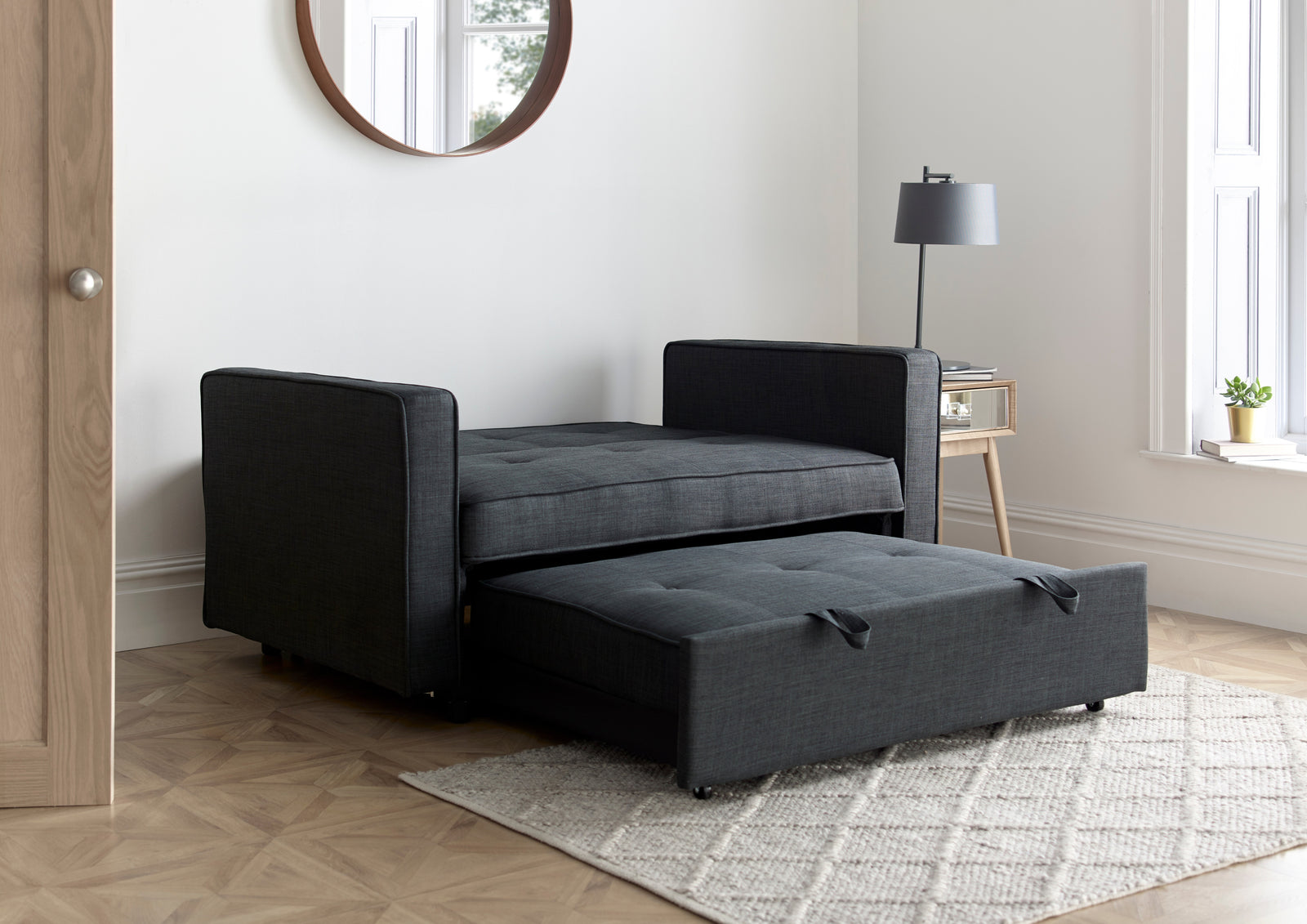Troy 2 Seater Adjustable Sofa Bed | 2-Person | Grey