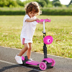 5-in-1 Kids Baby Toddler Kick Scooter Removable Seat Height Adjustable | Pink
