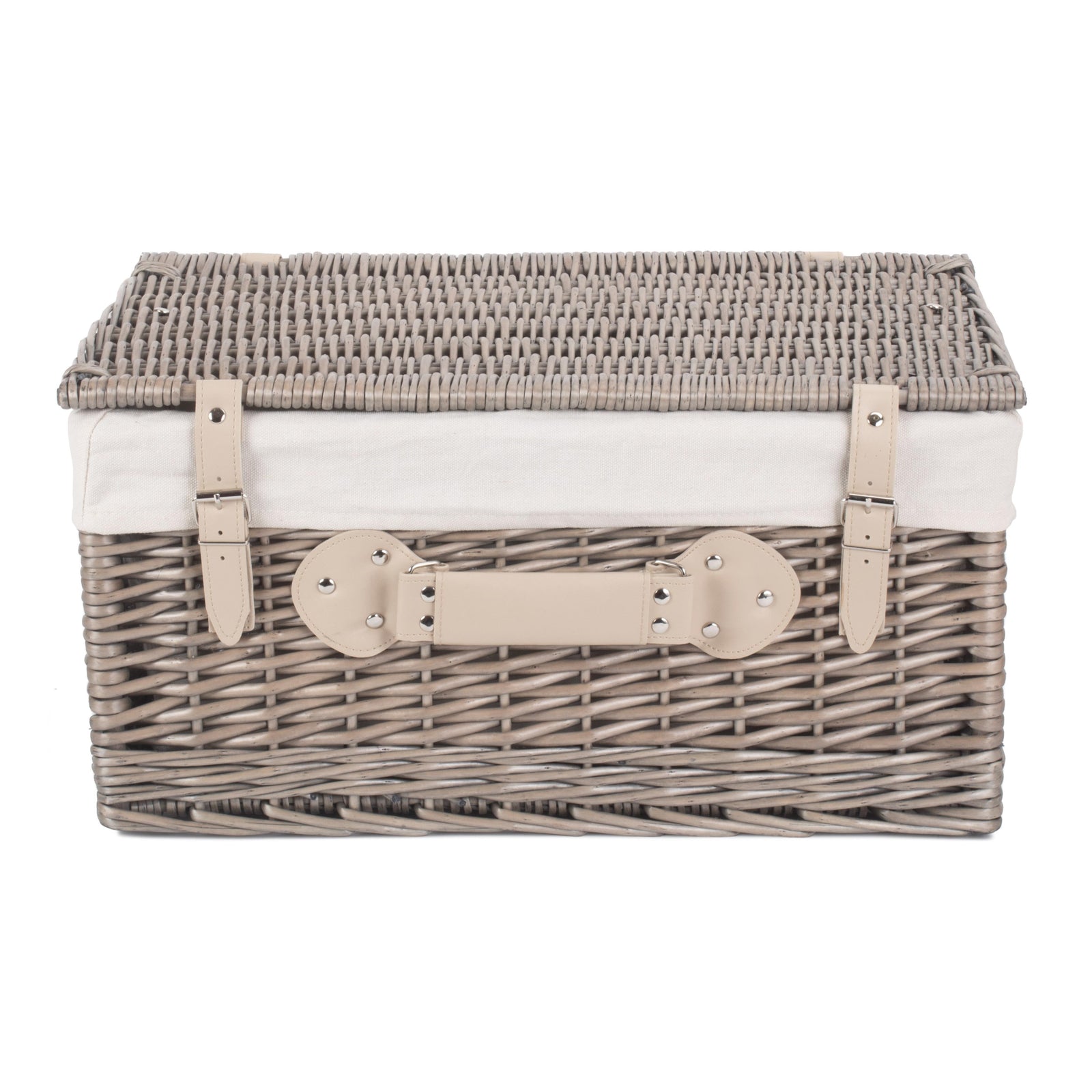 Wicker 51cm Antique Wash Picnic Basket | White