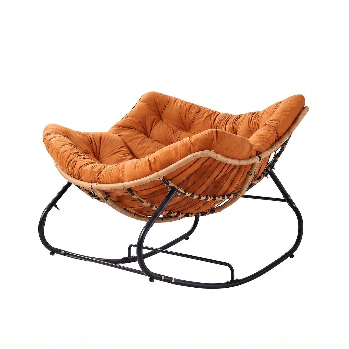 Modern Rocking Chair with Cushion – Compact | Orange