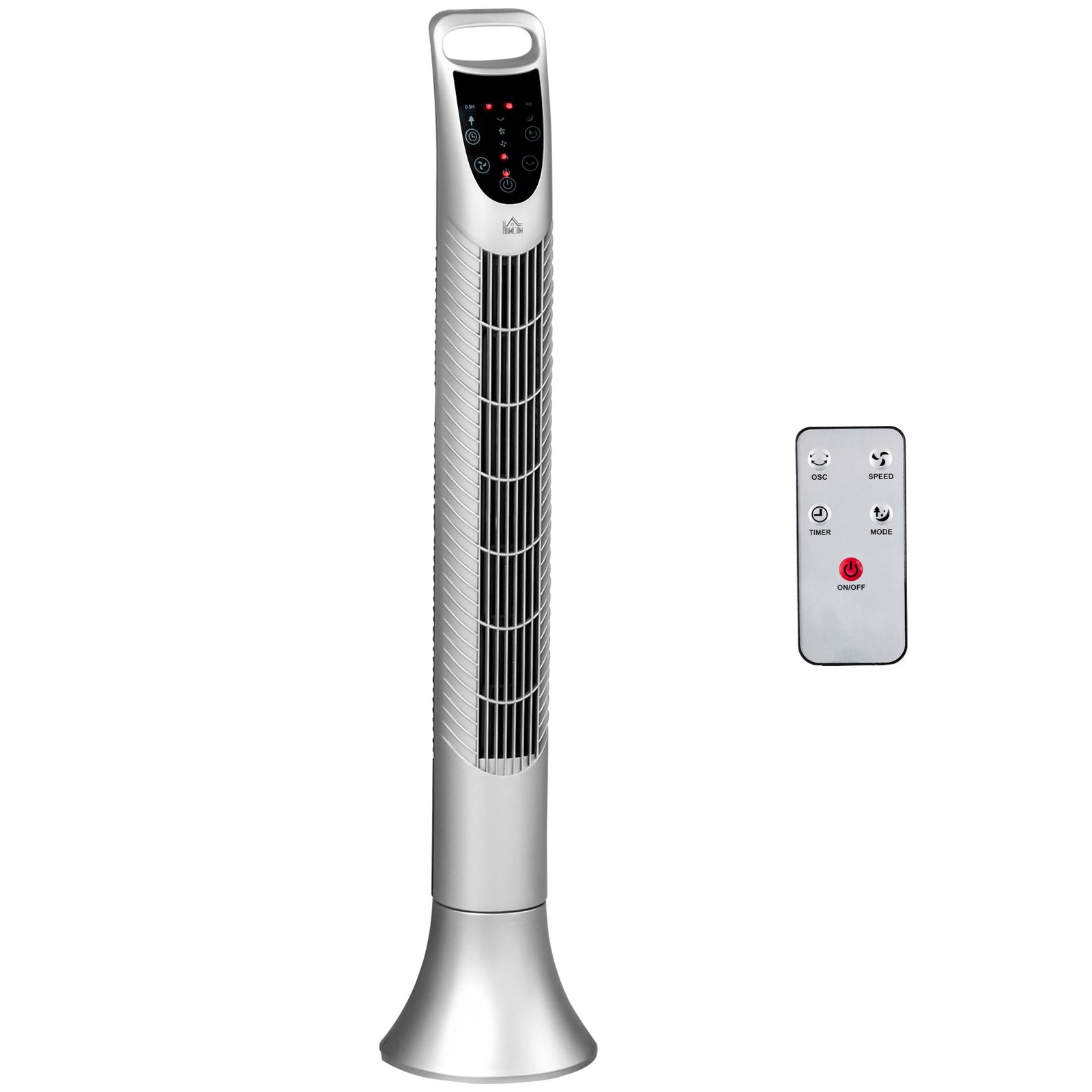 Led 36 Inch Tower Fan 70° Oscillation 3 Speed Remote | One Size | Silver
