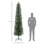 5/6/7ft Artificial Pencil Christmas Tree Realistic Green/White | 7ft | Green