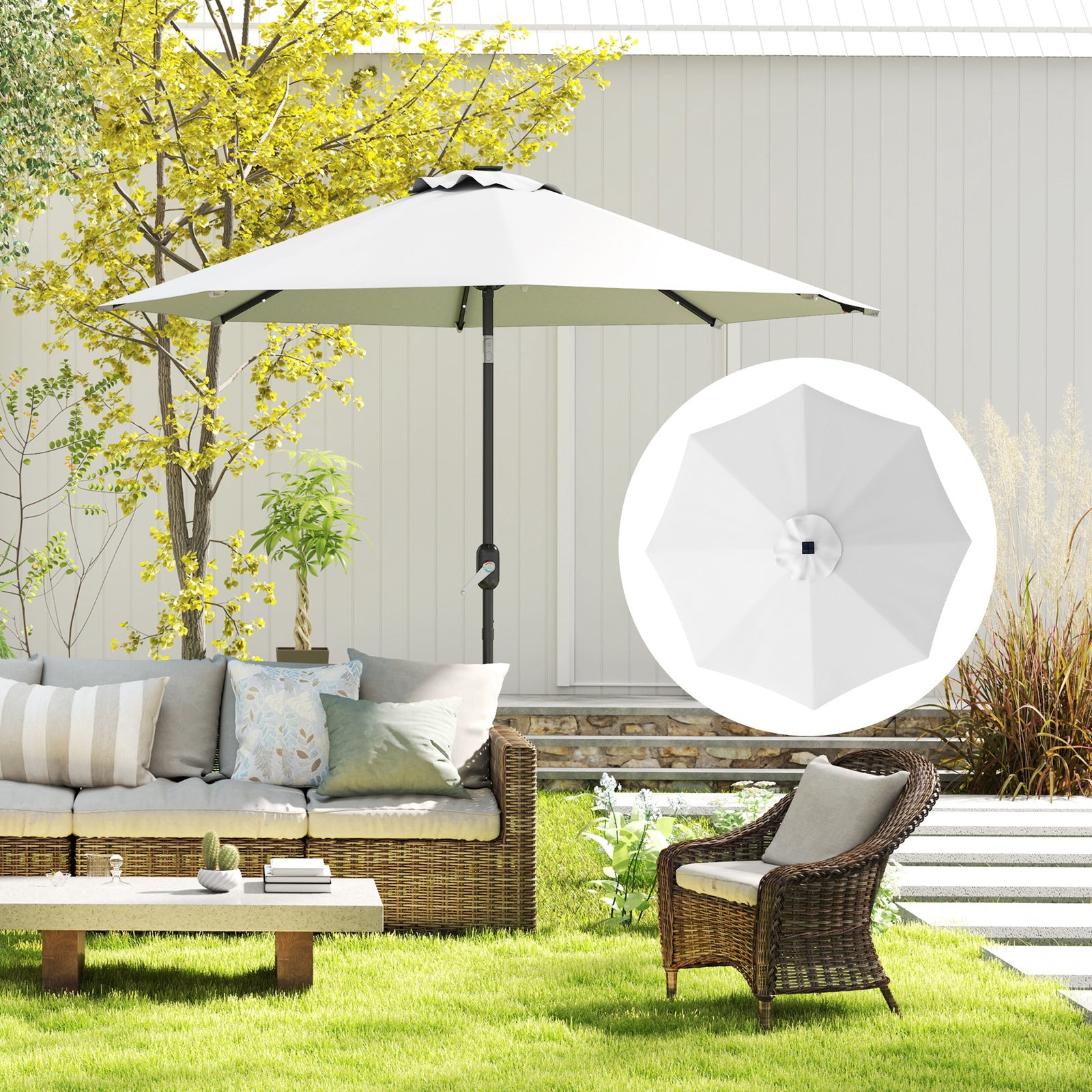 Upf 50+ Replacement Parasol Canopy Parasol Cover Replacement | Cream
