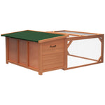 Rabbit Hutch With Run Small Animal Guinea Pig House With Openable Roof