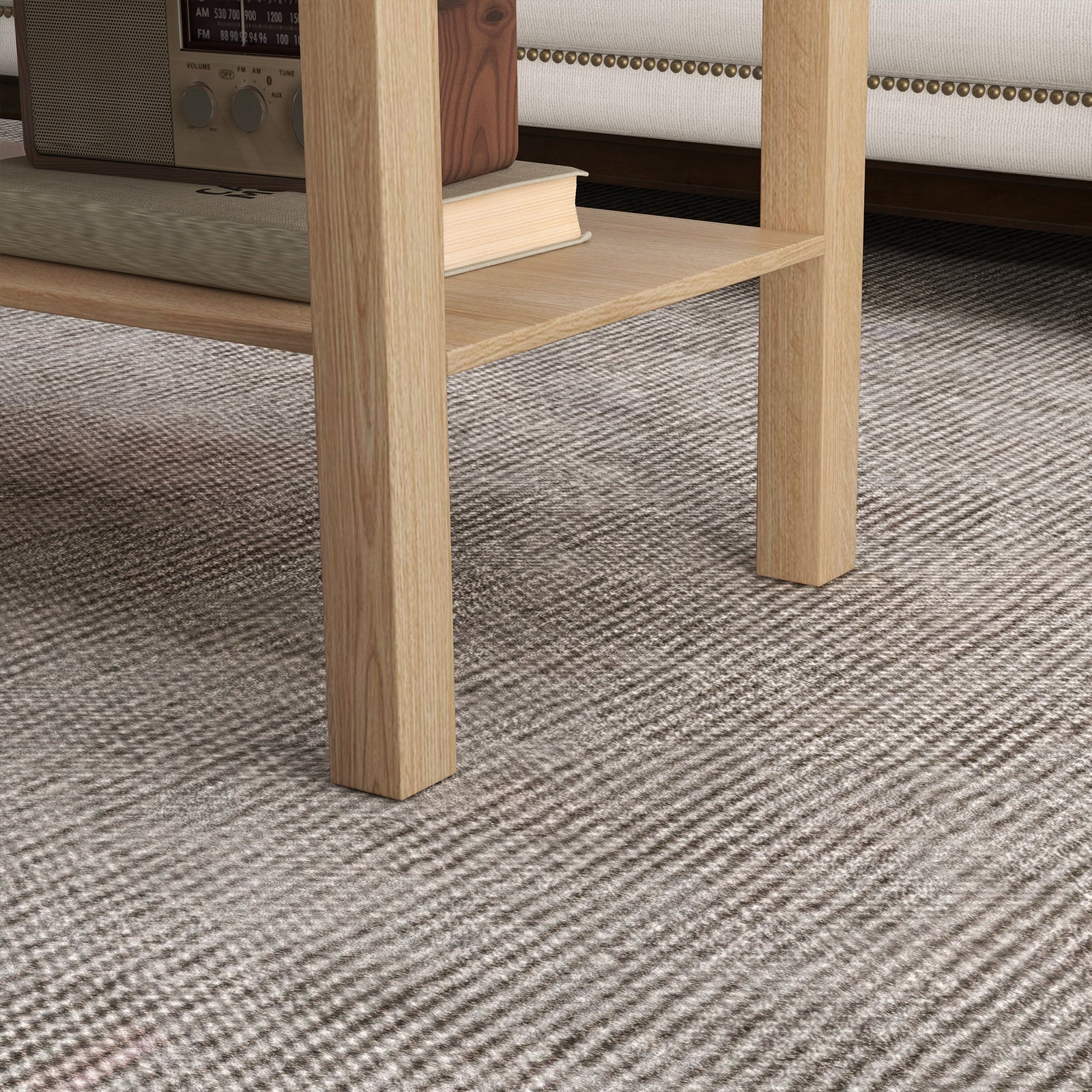 HOMCOM Coffee Table With Storage Shelf, Rectangular Centre Table, Natural