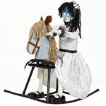 HOMCOM Animated Halloween Girl Riding Horse For Indoor, Covered Outdoor