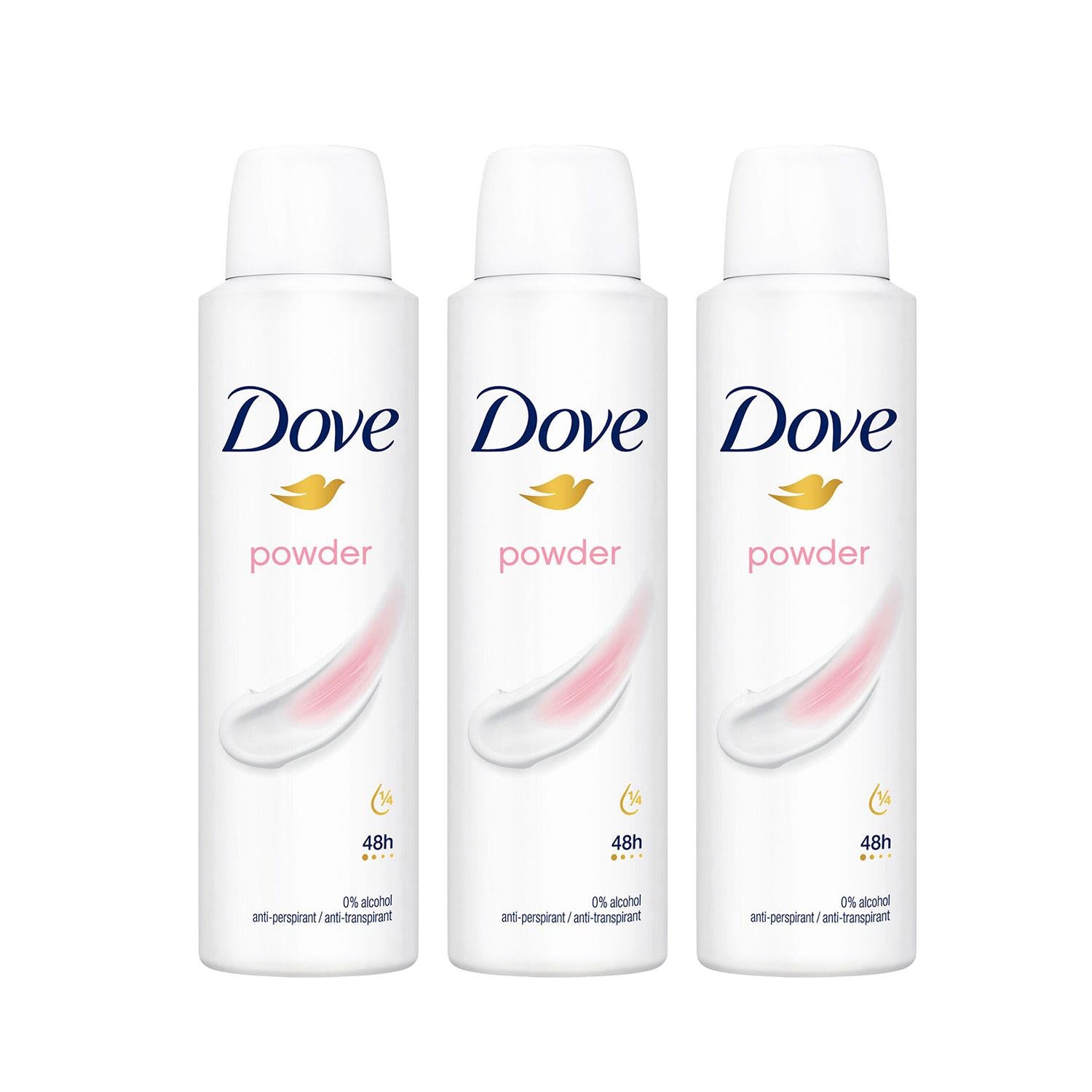 Powder Anti-perspirant With 48h Sweat Protection Deo For Women 150ml, 3pk