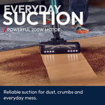 200w Cordless Stick Vacuum Cleaner With Mini Turbo Pet Tool, Anti-tangle Brush, Led Floor Lights, 50-min Runtime & Detachable Battery