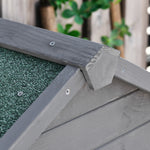 Wood Garden Storage Shed Tool Cabinet With Felt Roof | Dark Gray