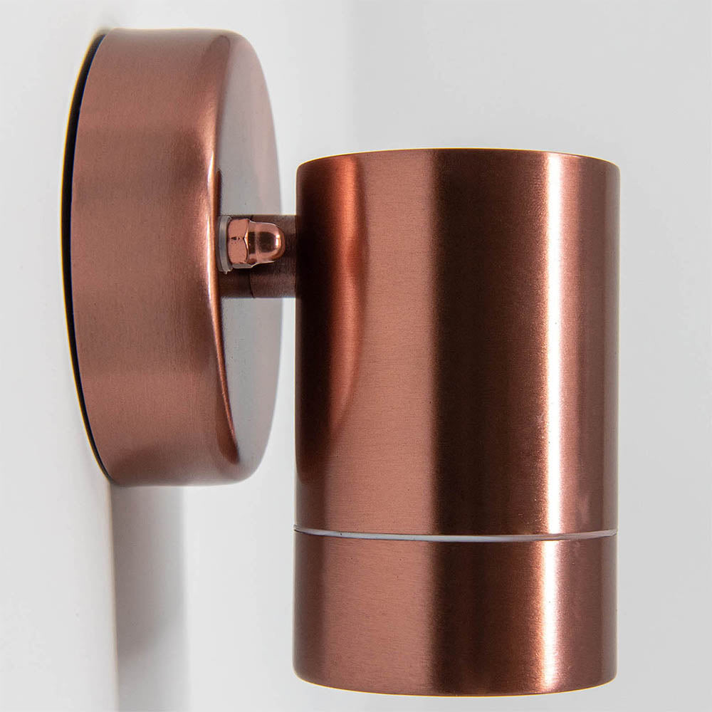 Adjustable Outdoor Wall Light With Gu10 Lamp Holder | One Size | Copper