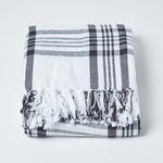 Tartan Check Sofa And Bed Throw | 255cm x 360cm | Black & White